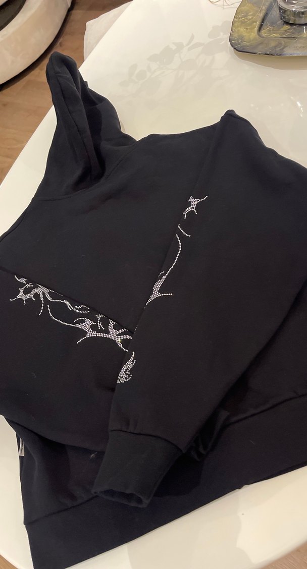 Fermuarlı Siyah Goth Kapüşonlu çeket - Görsel 5