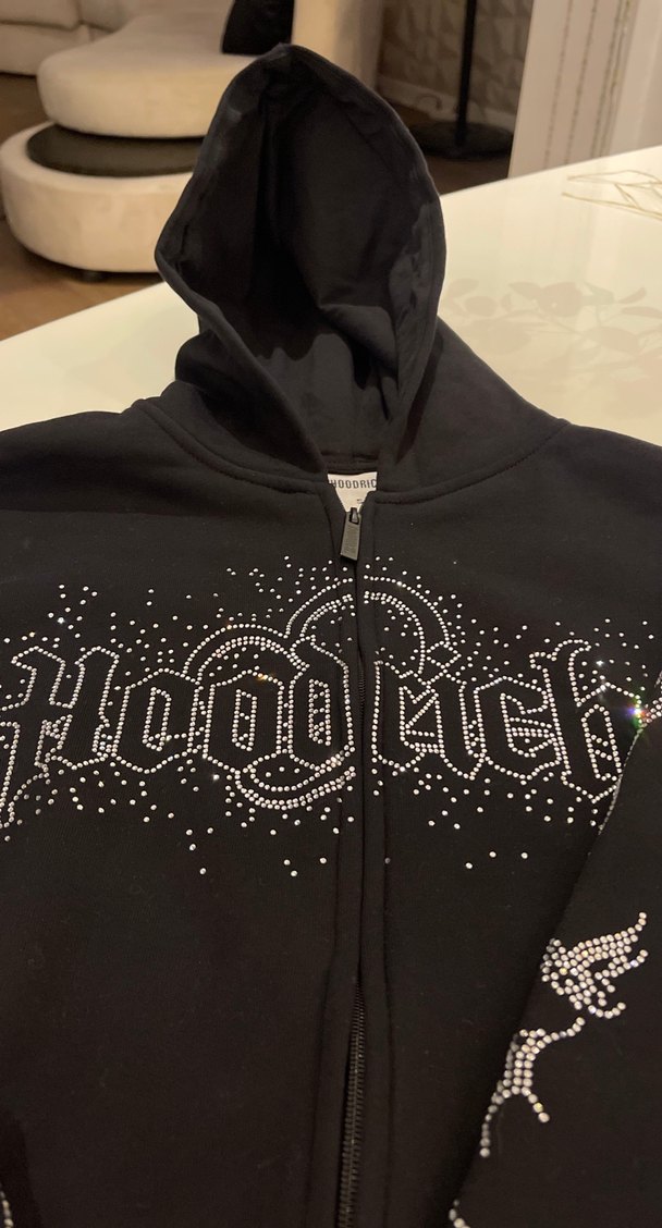 Fermuarlı Siyah Goth Kapüşonlu çeket - Görsel 3