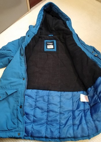 Erkek Çocuk Mavi Kapüşonlu Fermuarlı Mont - Görsel 2