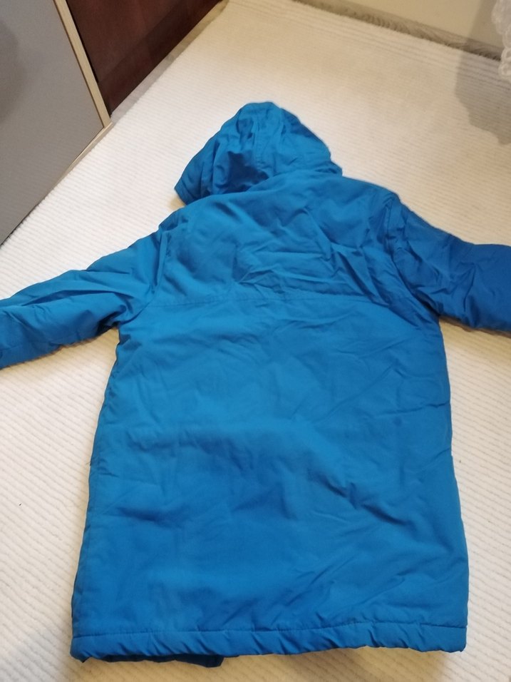 Erkek Çocuk Mavi Kapüşonlu Fermuarlı Mont - Görsel 4