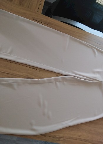 Bej Midi Kadın Kumaş Pantolon - Görsel 6