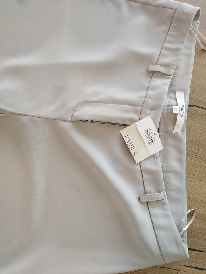 Bej Midi Kadın Kumaş Pantolon - Görsel 3