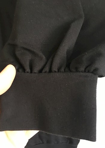 40 Beden Uzun Siyah Kadın Sweat Elbise