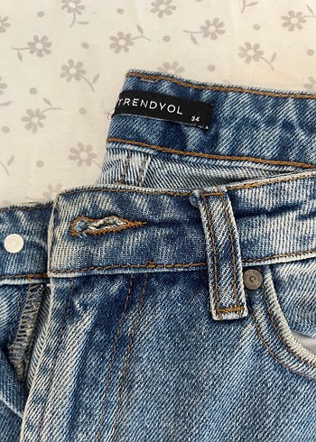 Trendyol & Milla Düğmeli Mavi Kadın Denim Pantolon