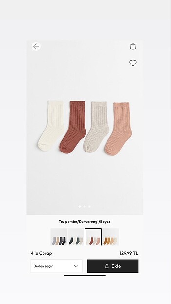 27 Beden H&M fitilli çocuk çorap