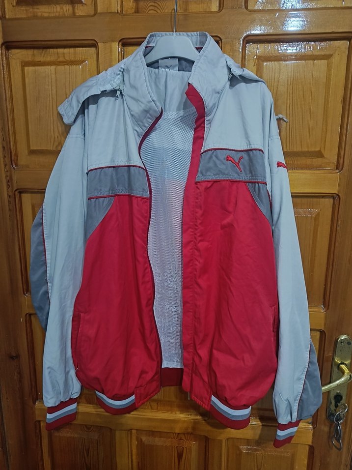 Gri Kırmızı Fermuarlı Erkek ceket - Görsel 2