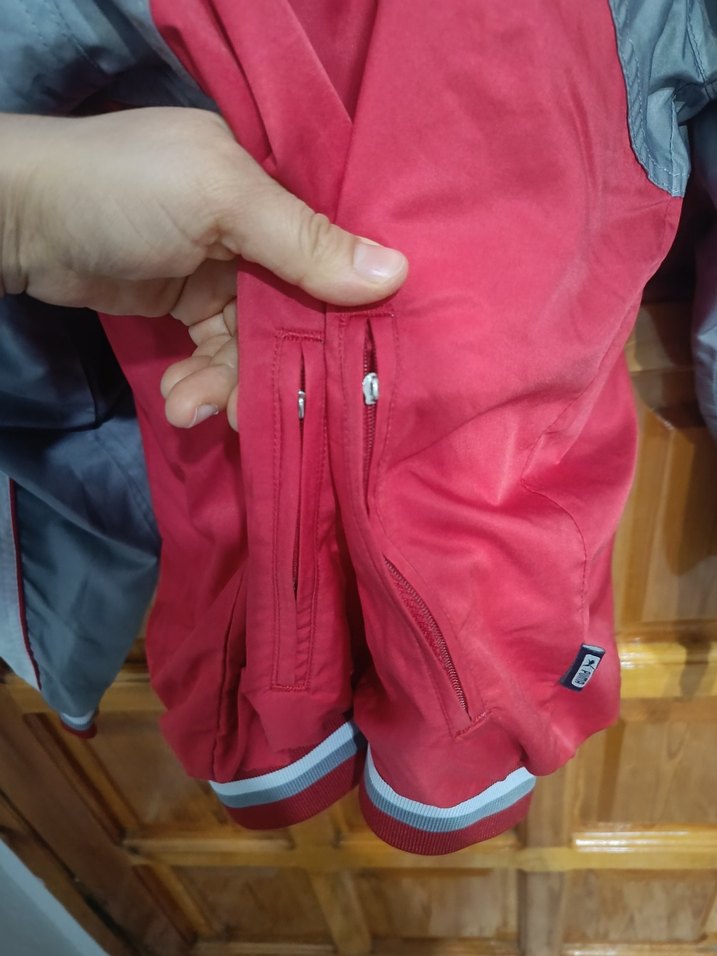 Gri Kırmızı Fermuarlı Erkek ceket - Görsel 5