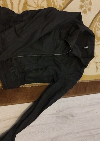 Fermuarlı Siyah Deri Erkek Ceket