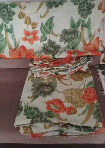 nostaljik Çiçek Desenli kanat perde 4 adet mevcut - Görsel 2