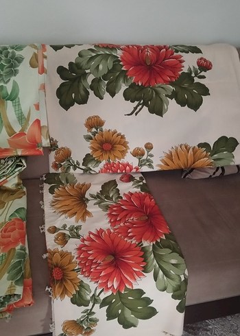 nostaljik Çiçek Desenli kanat perde 4 adet mevcut - Görsel 2