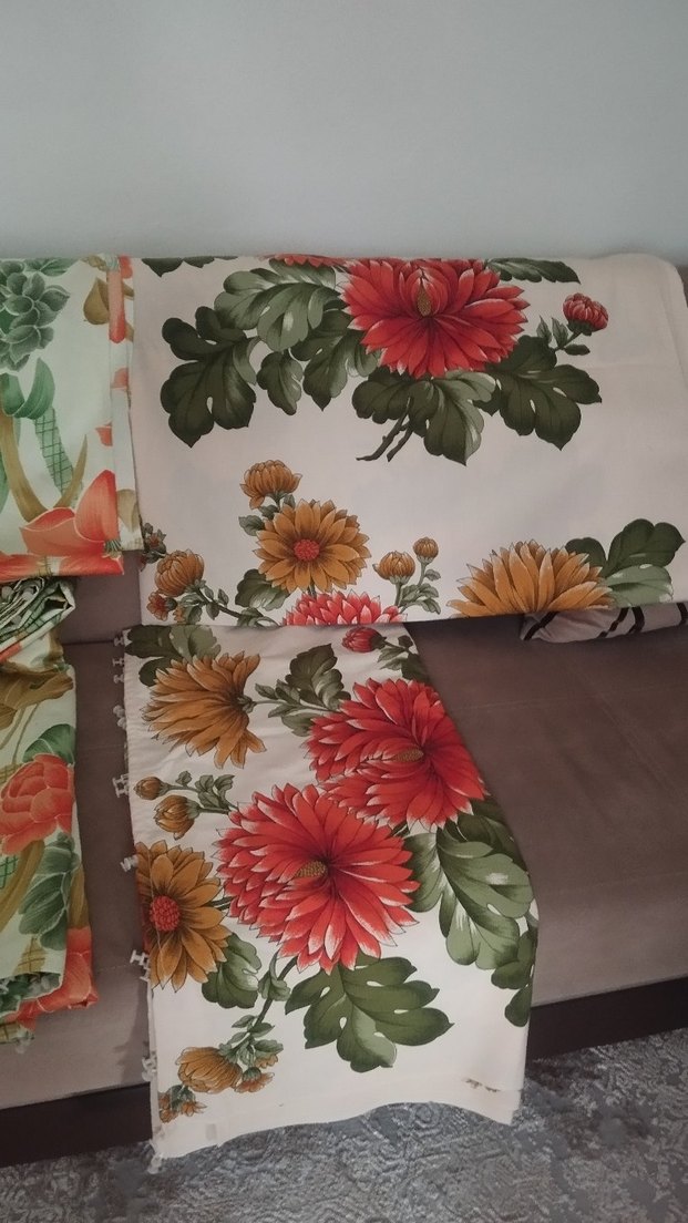 nostaljik Çiçek Desenli kanat perde 4 adet mevcut - Görsel 2