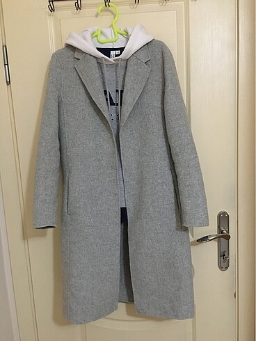 H&M xs gri kaban tam kalıp