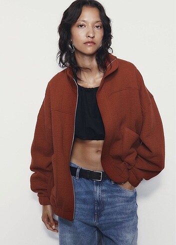 Zara Dokulu oversize bomber ceket