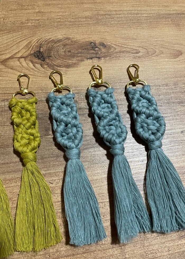 Makrome Anahtarlık El Yapımı El Emeği - Görsel 3