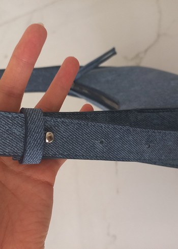 Beden mavi Renk Tokalı Mavi Denim Kadın El Çantası