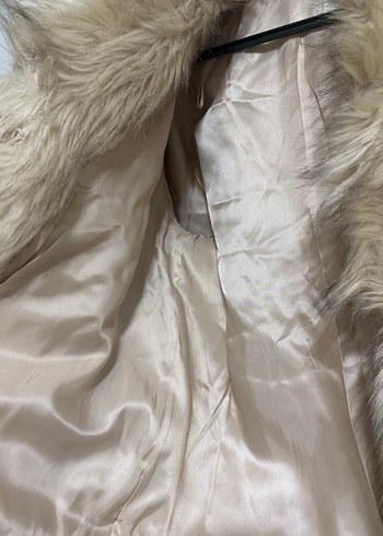 Bej Kadın Suni Kürk Ceket - Görsel 5