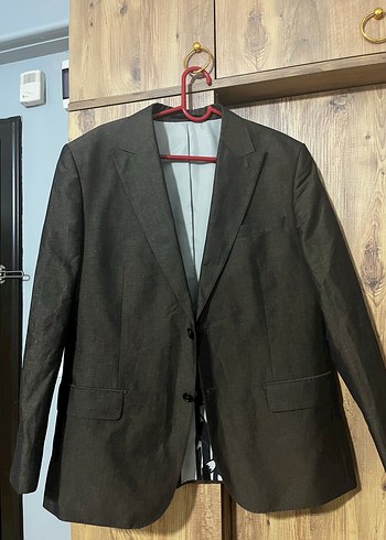 Gri Düğmeli Erkek Ceket, Regular Fit