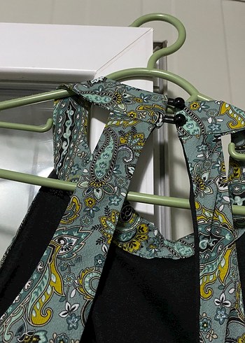 m Beden Etnik desen bel dekolteli elbise deniz butik
