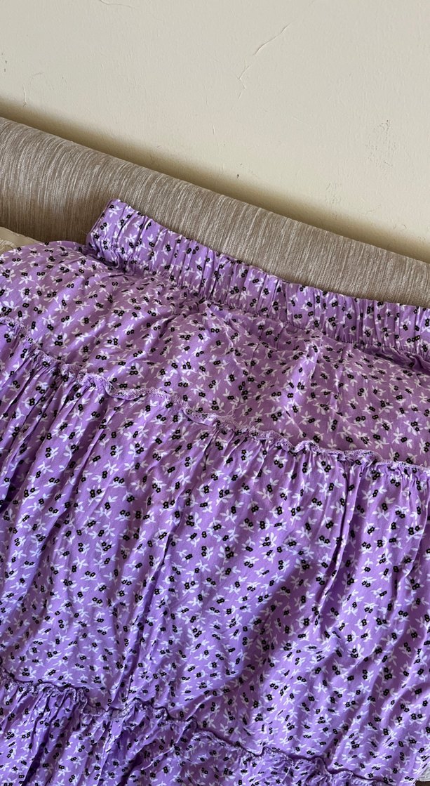 Bohem Mor Uzun Lastikli Etek - Görsel 2