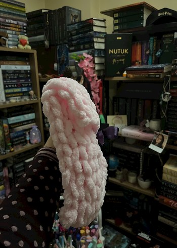 Pembe Örgü kurdaleli kitap kılıfı - Görsel 2