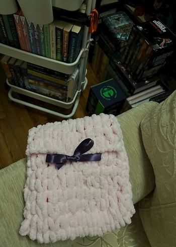 Pembe Örgü kurdaleli kitap kılıfı - Görsel 3