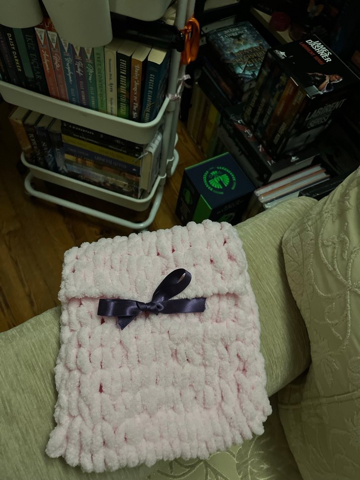 Pembe Örgü kurdaleli kitap kılıfı - Görsel 3