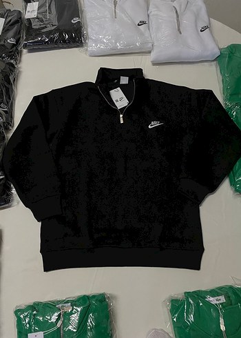 Erkek Siyah Fermuarlı Sweatshirt