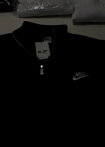 Nike Erkek Siyah Fermuarlı Sweatshirt