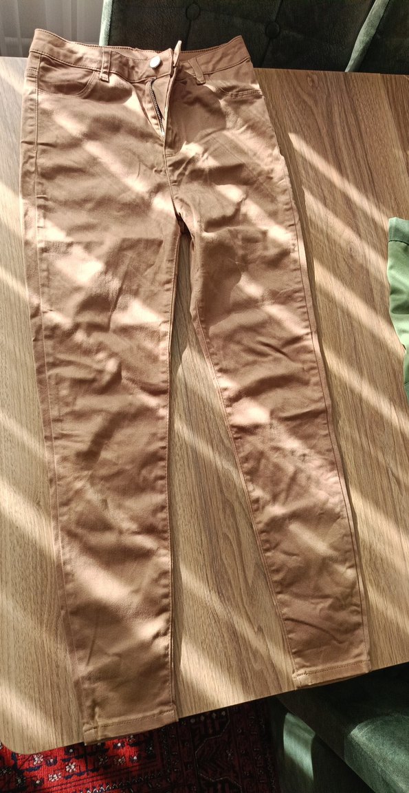 Penti Düğmeli Sütlü Kahverengi Dar paça Likralı Pantolon - Görsel 3