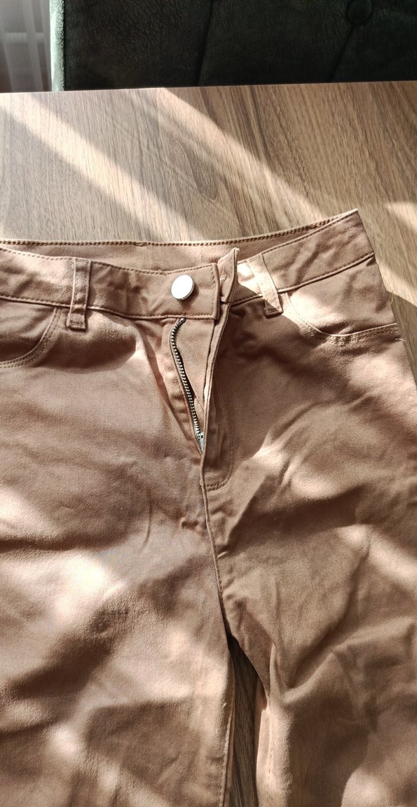 Penti Düğmeli Sütlü Kahverengi Dar paça Likralı Pantolon - Görsel 2