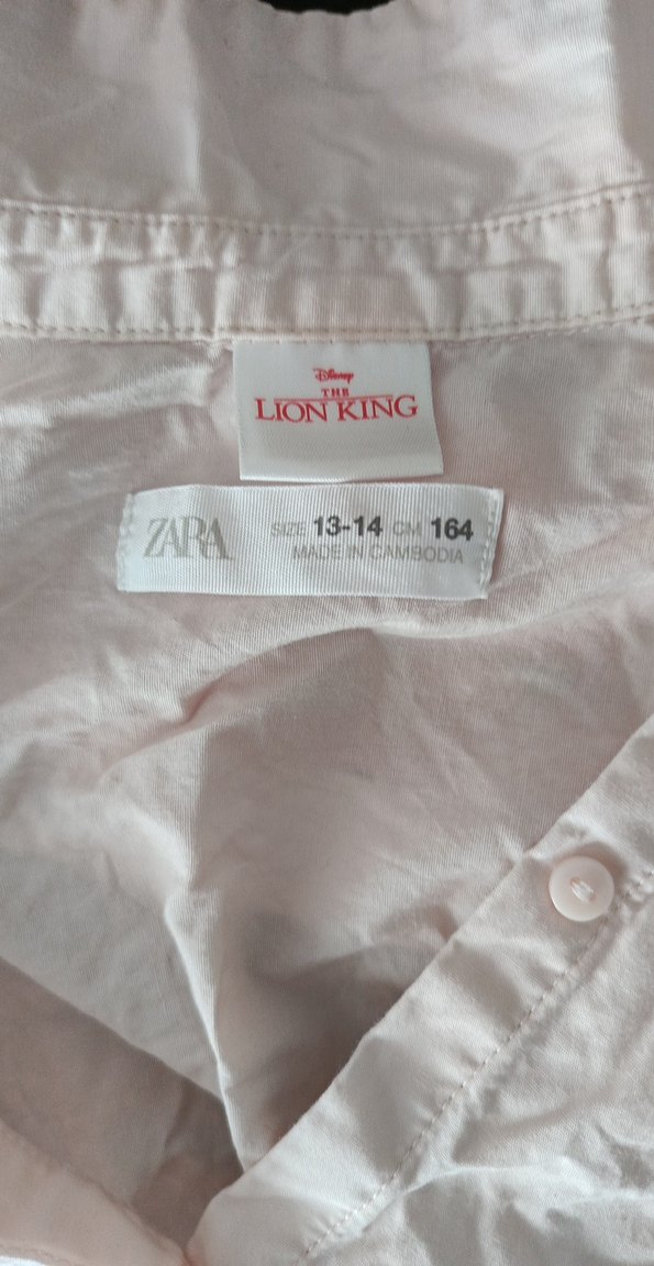 Zara Açık Pembe Kısa Kollu Baskılı Gömlek - Görsel 3