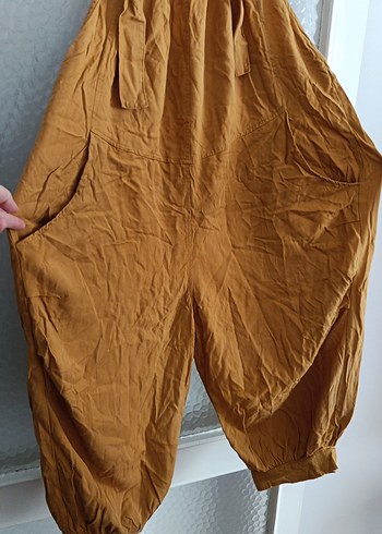 Sarı Keten Bohem Uzun Tulum - Görsel 3