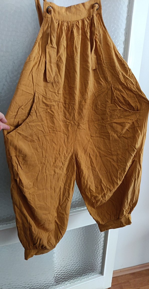 Sarı Keten Bohem Uzun Tulum - Görsel 3