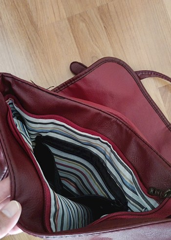 Bordo Deri Kadın Çanta - Görsel 2
