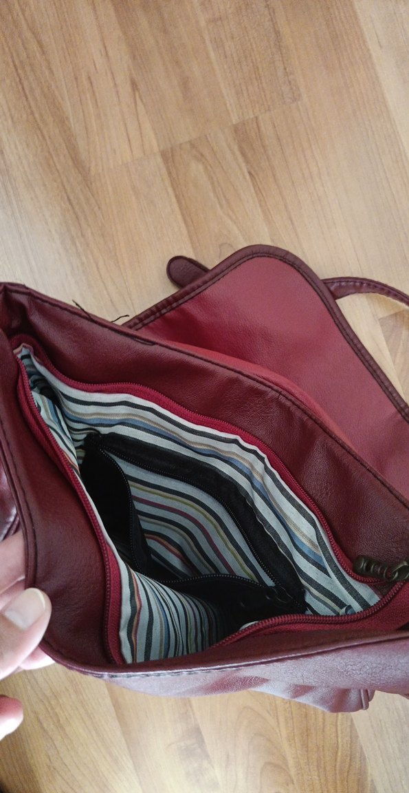 Bordo Deri Kadın Çanta - Görsel 2
