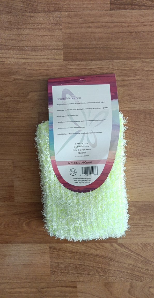 Kelebek Kese Yeşil Banyo Süngeri - Görsel 2