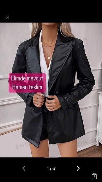 s Beden Shein uzun deri ceket