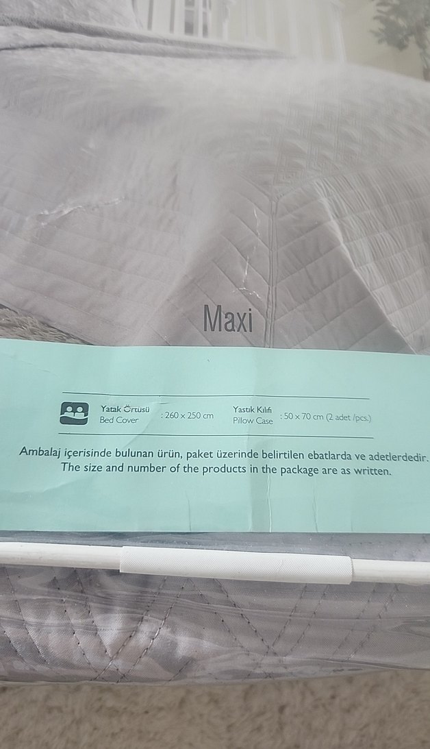 Gri Düz Desenli Yatak Örtüsü - Görsel 4