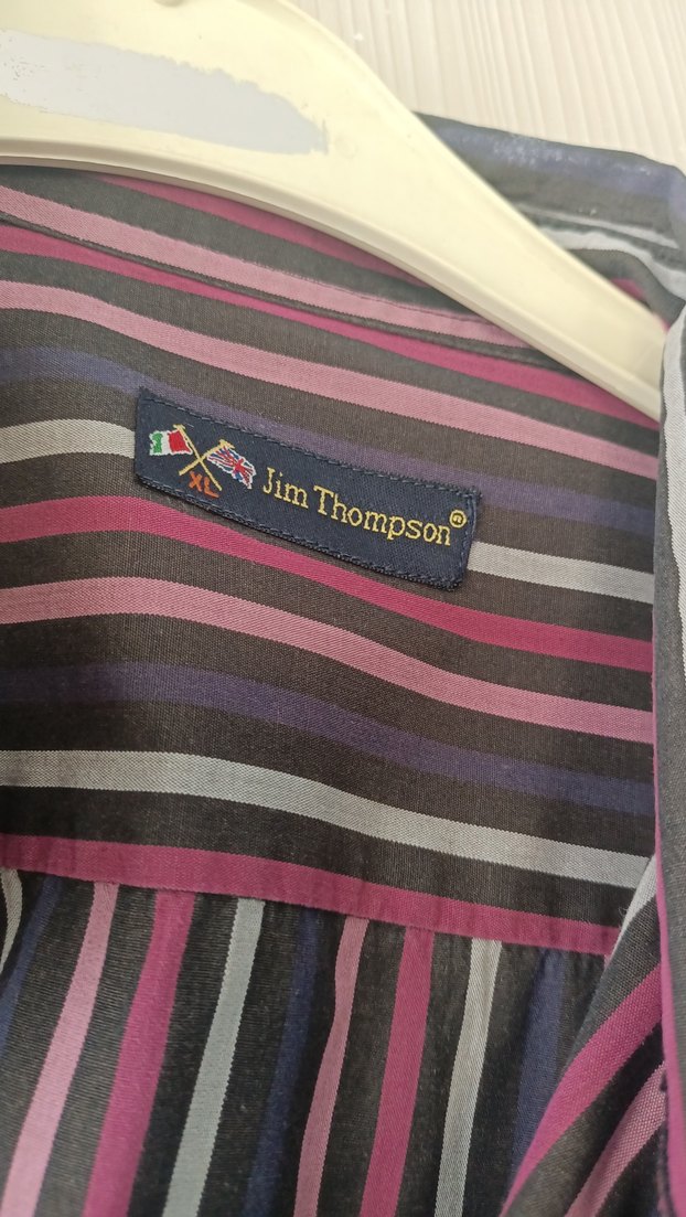 Çizgili Gri Uzun Kollu Erkek Gömlek - Görsel 2