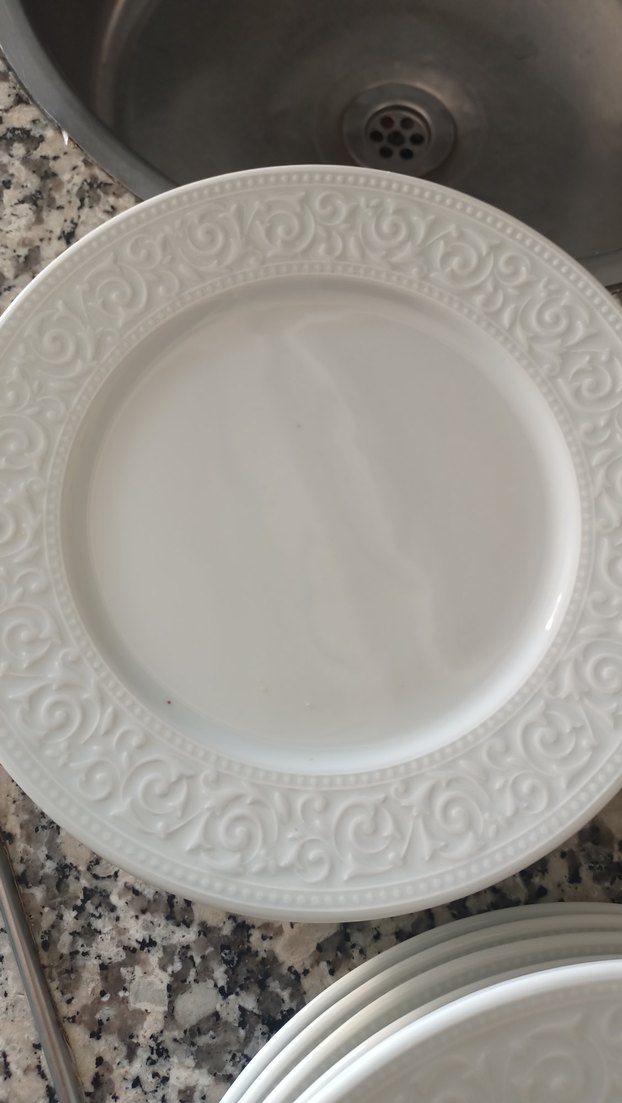 Beyaz Desenli Yemek Tabağı ve Kase Seti - Görsel 3