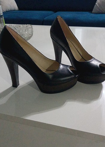 Klasik Siyah Platform Topuklu Stiletto - Görsel 3