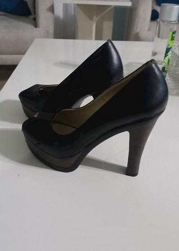 Klasik Siyah Platform Topuklu Stiletto - Görsel 4