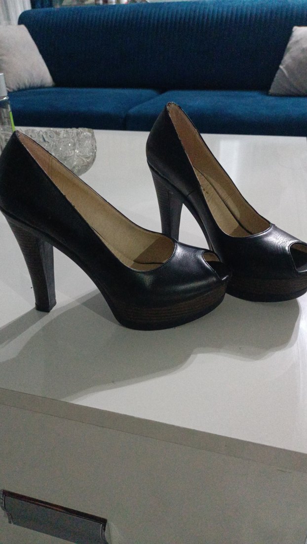 Klasik Siyah Platform Topuklu Stiletto - Görsel 3