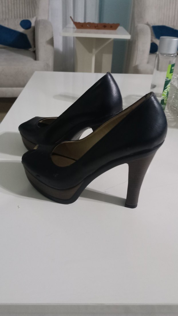 Klasik Siyah Platform Topuklu Stiletto - Görsel 4