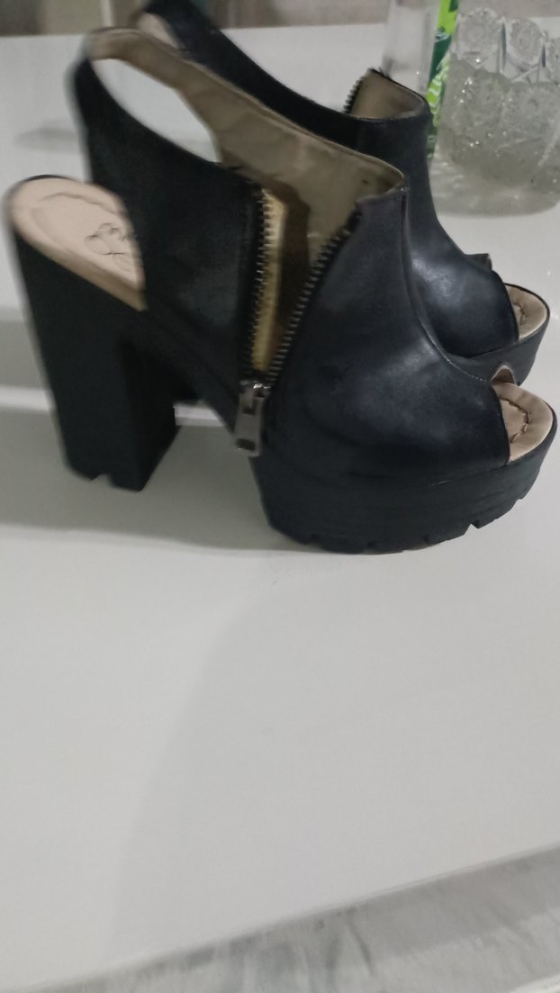 Siyah Kadın Platform Topuklu Ayakkabı - Görsel 2