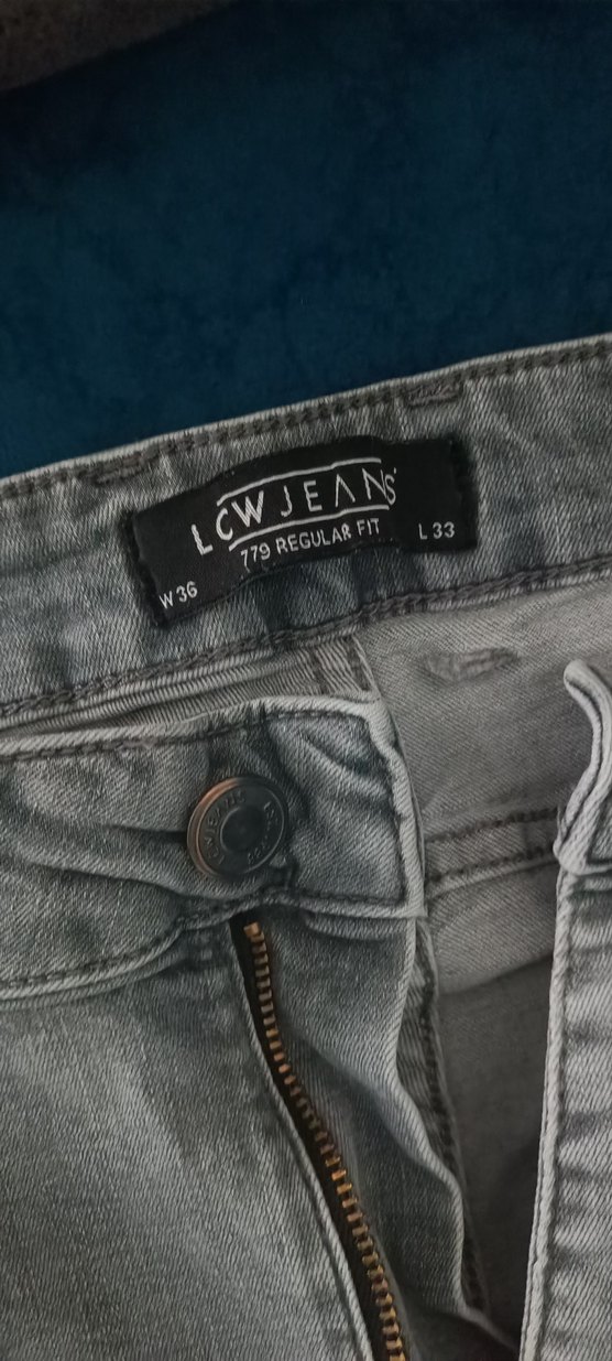 Gri Düğmeli erkek  Pantolon - Görsel 2