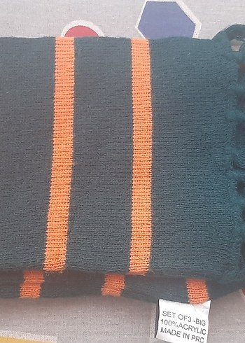 Koyu Renkli Nakışlı Erkek Örgü Atkı - Görsel 3