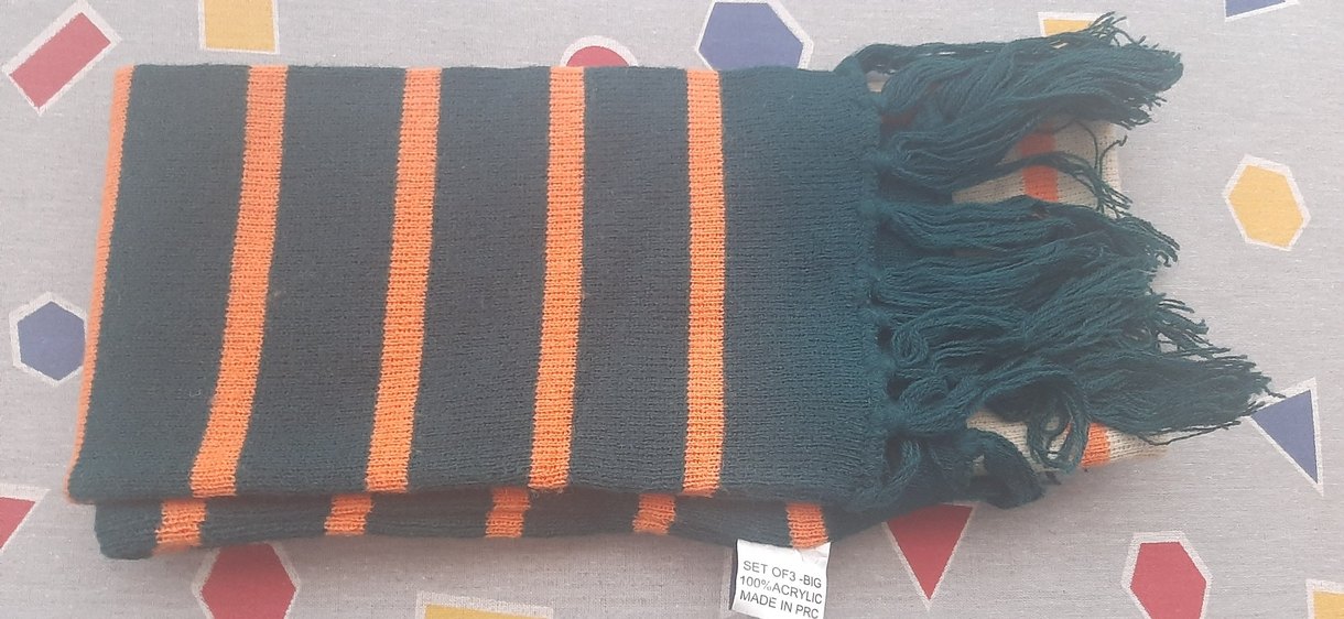 Koyu Renkli Nakışlı Erkek Örgü Atkı - Görsel 3