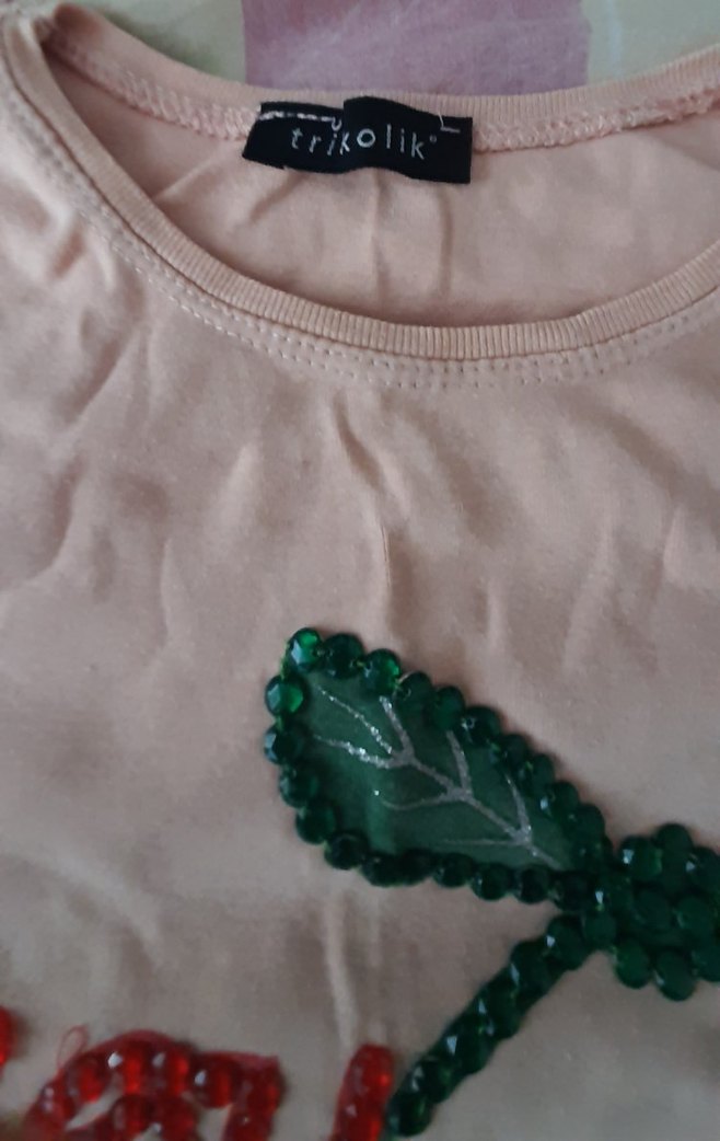 Kız Çocuk Pembe Baskılı Kısa Kollu Tişört - Görsel 3