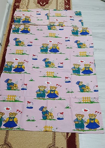 Baskılı Pembe Çocuk Uyku Seti - Görsel 5